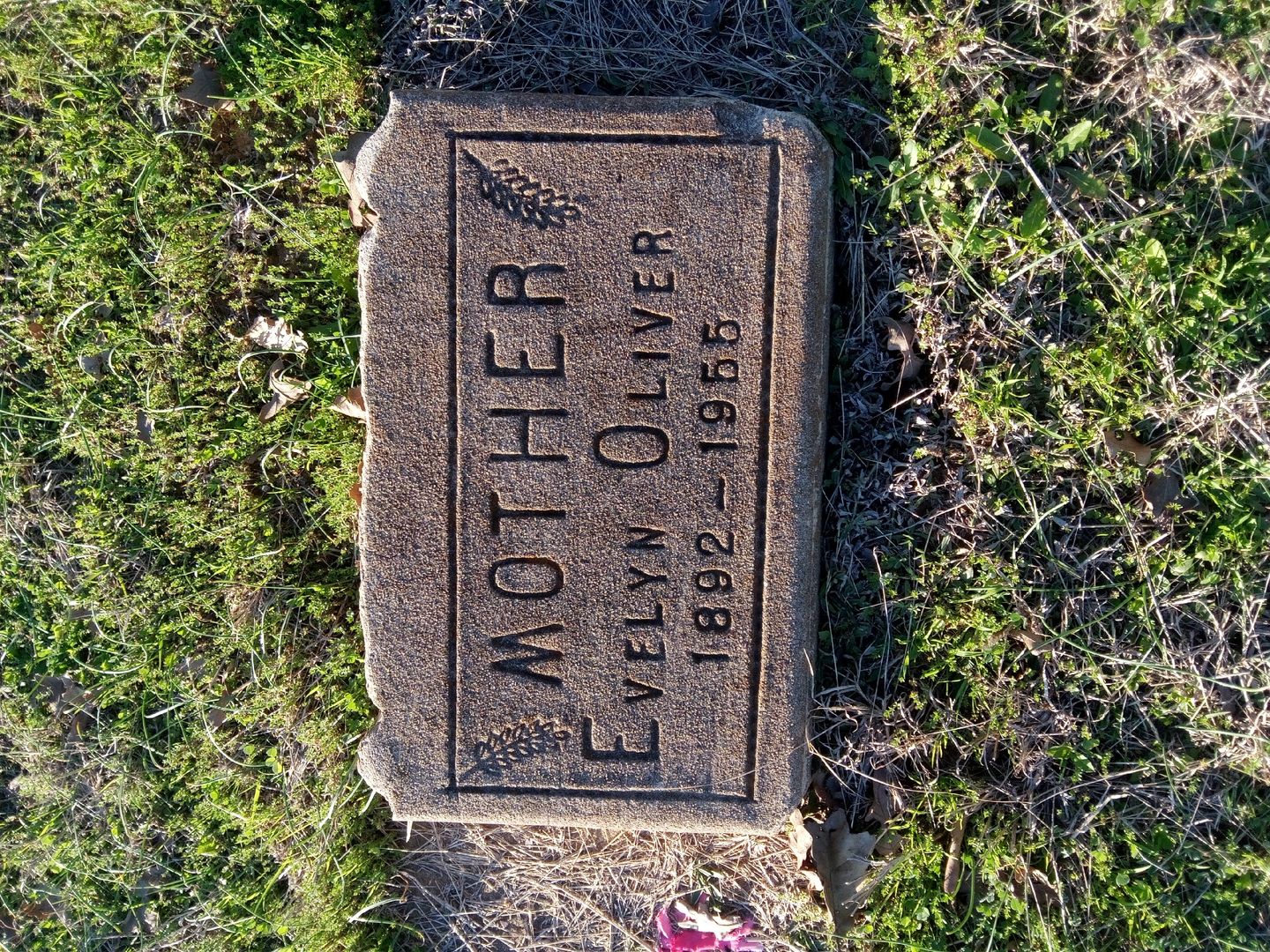 Evelyn Oliver's grave. Photo 1